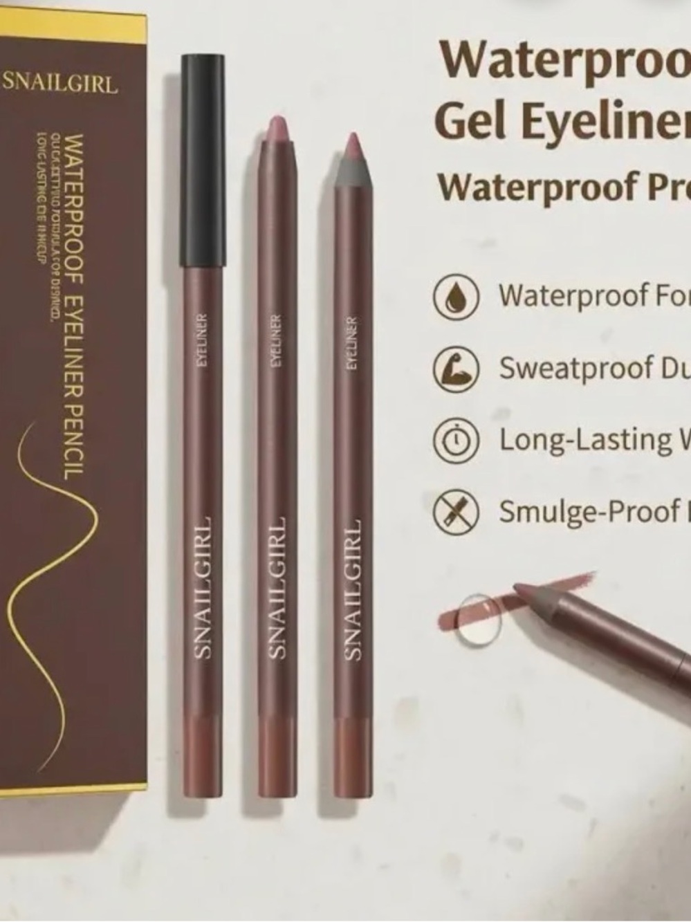 Waterproof Gel Eyeliner Pencil — Brown